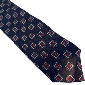Vintage BROWN Dayton’s Men’s Silk Tie England Made Red Fall Perfect Hand Printed